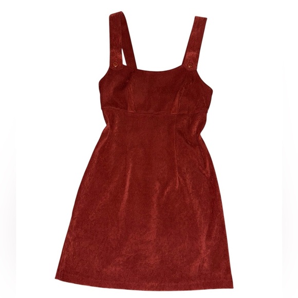 Maroon Suede Mini Dress - Picture 1 of 3